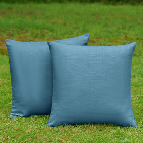 NiNi ALL waterproof pillow cover showing deep blue textile texture outdoors