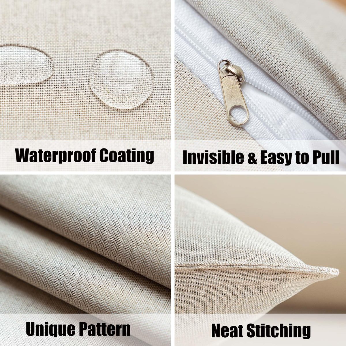 NiNi ALL lotus leaf water bead coating offers light rain resistance for cushions.