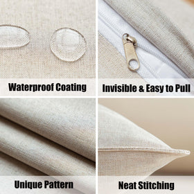 NiNi ALL lotus leaf water bead coating offers light rain resistance for cushions.