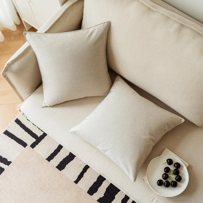NiNi ALL outdoor waterproof pillow cover in beige, 20x20, ideal for patio lounging.