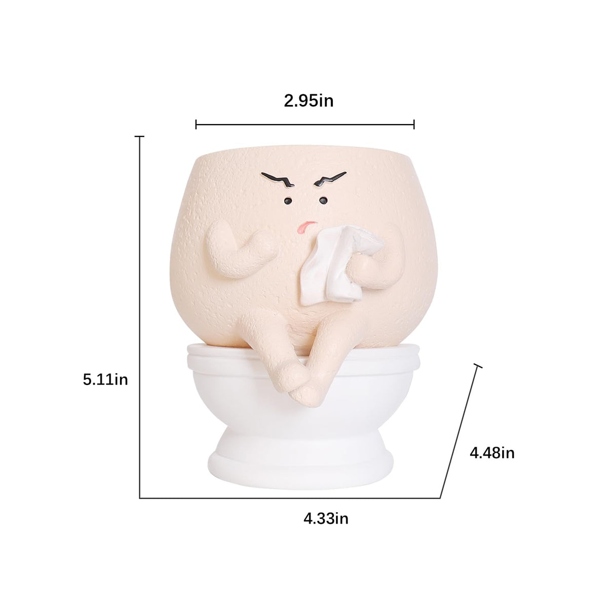 NINIPAPA indoor-outdoor face planter suits desks and bathrooms with playful character