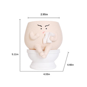 NINIPAPA indoor-outdoor face planter suits desks and bathrooms with playful character
