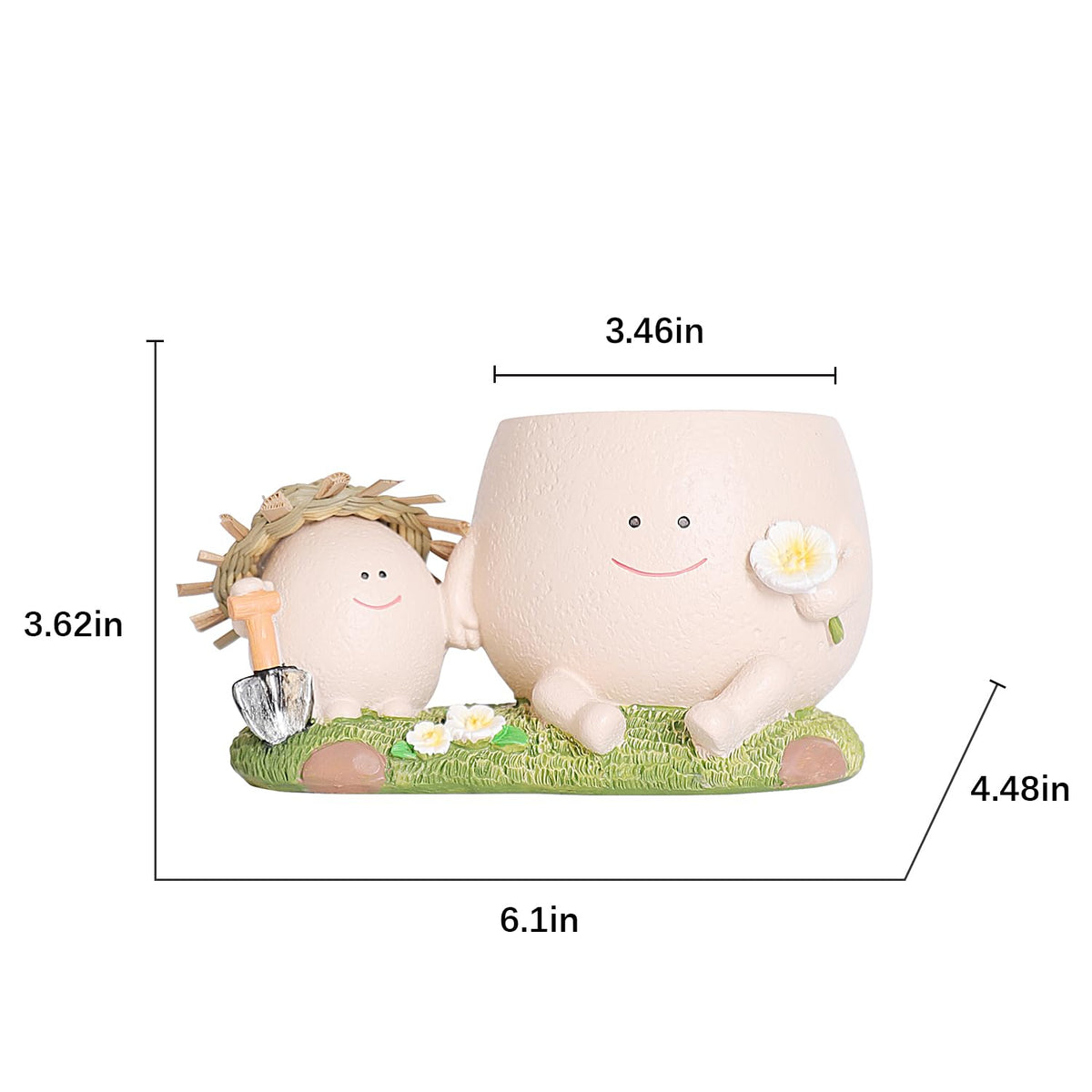 NINIPAPA resin smiley-face planter outdoor setup withstands sun and rain