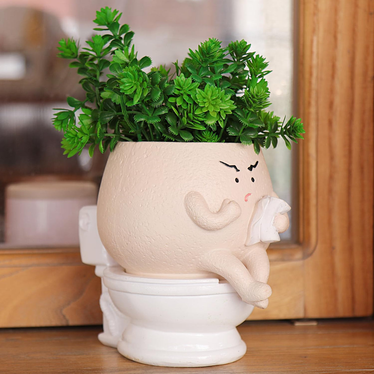 NINIPAPA self-watering face pot keeps small plants hydrated while away