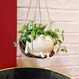 NINIPAPA smile head planter adding playful charm to spaces.