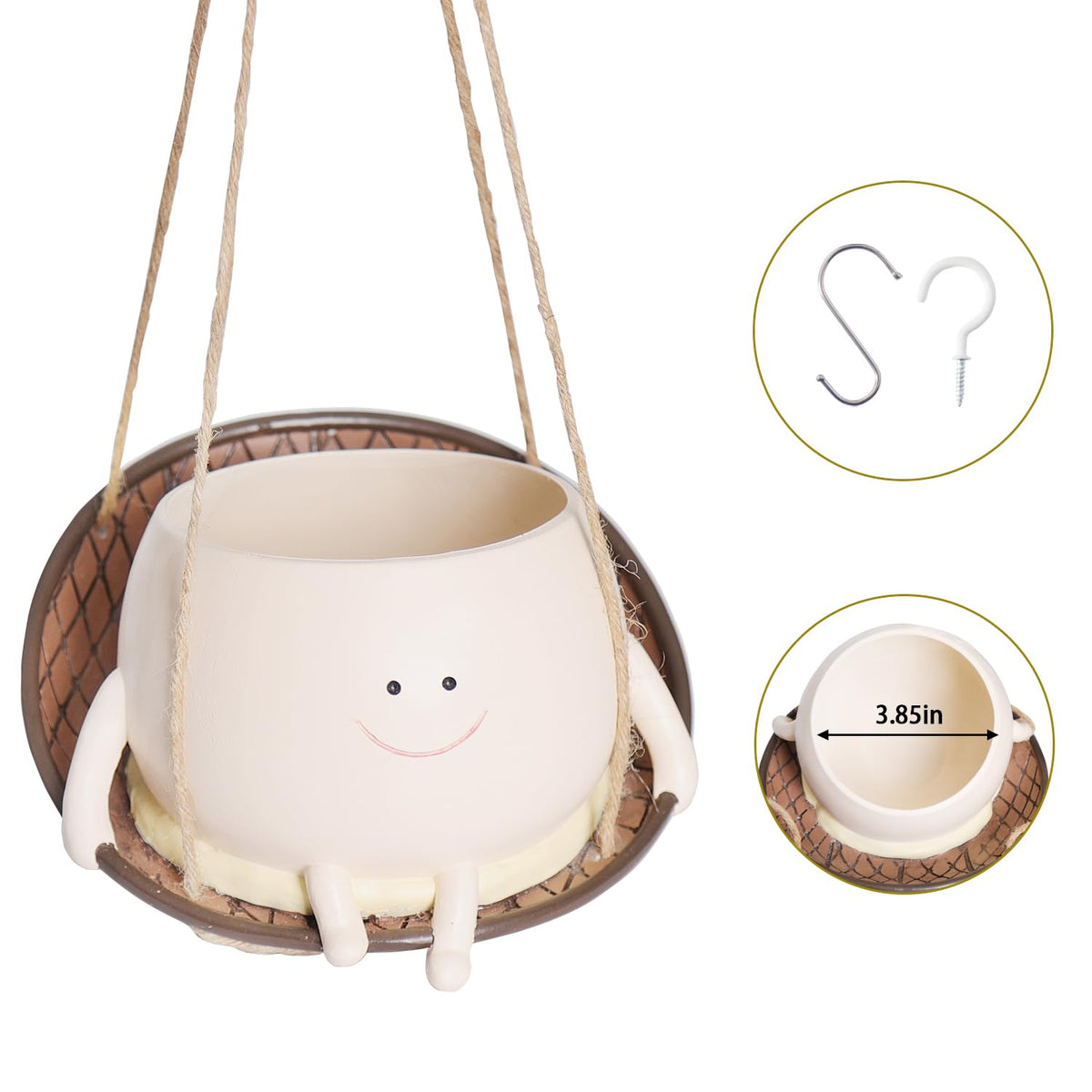 NINIPAPA swing face pot suited for small succulents and compact arrangements.