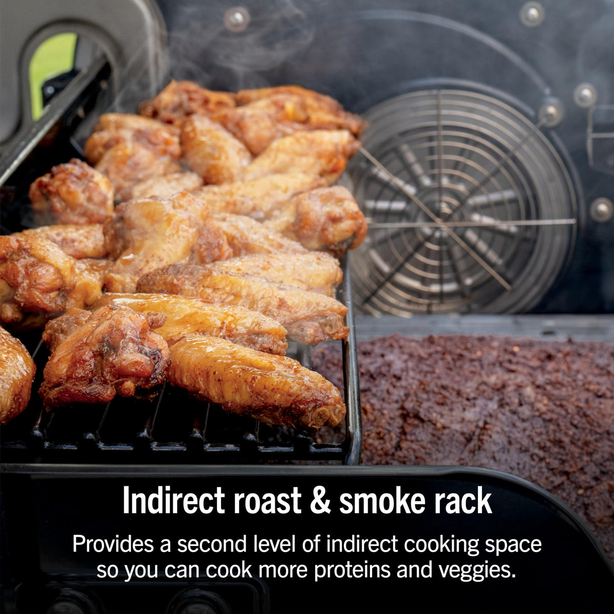 Ninja FlexFlame ProConnect Smoker mode delivering authentic woodfire flavor.