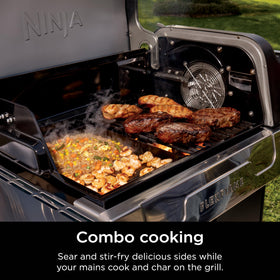 Ninja FlexFlame Upgrades Half Griddle carbon steel plate close-up showing rust resistance