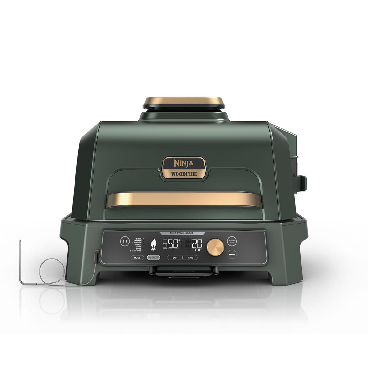 Ninja Woodfire Pro Connect XL grill assembly on patio, sturdy build for reliable outdoor cooking