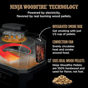 Ninja Woodfire Pro Connect XL smoked ribs on grate showing rich BBQ flavor