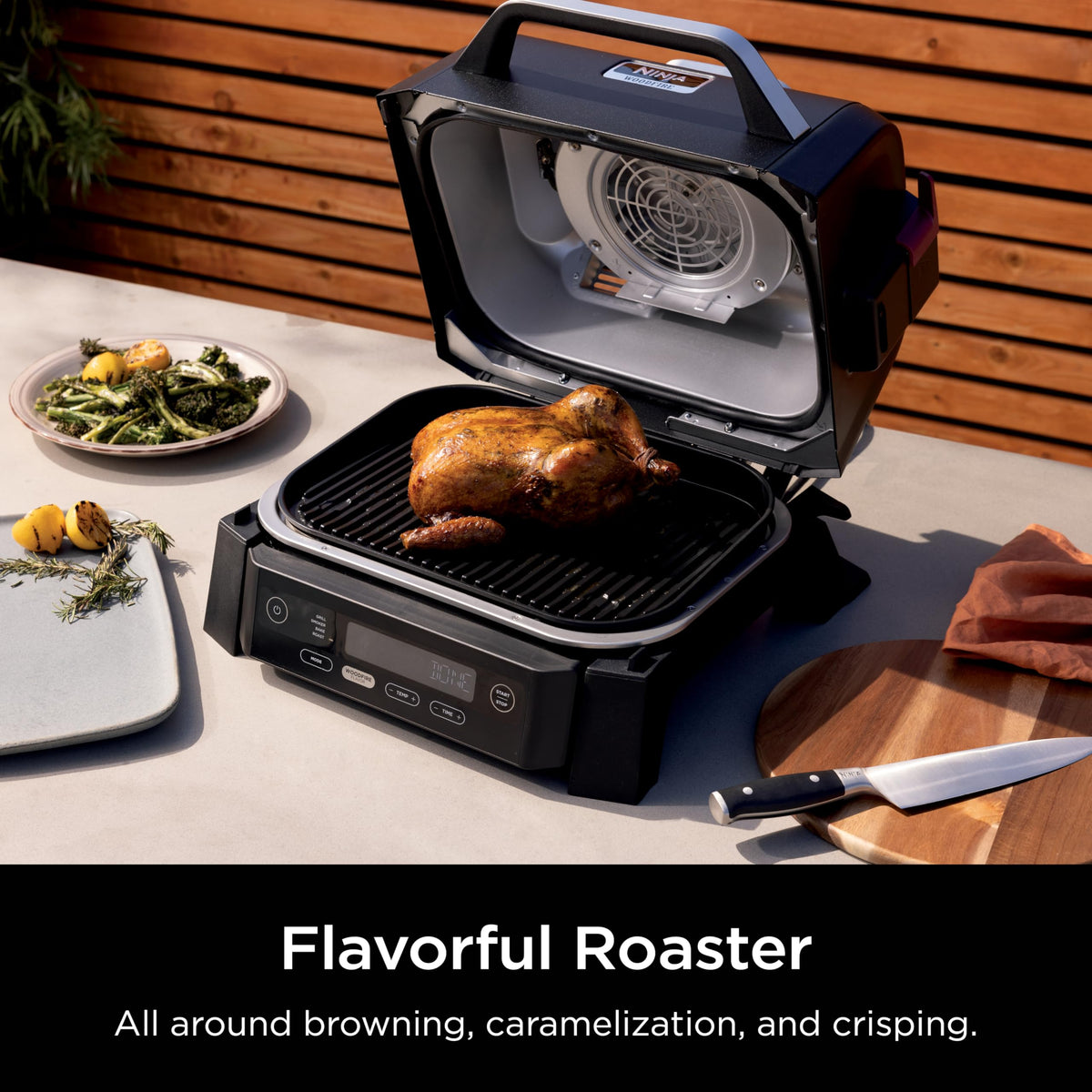 Ninja Woodfire weather-resistant design ready for year-round outdoor use