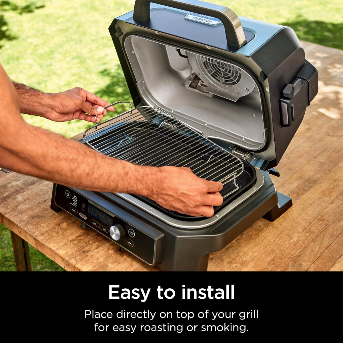 Ninja Woodfire Roast & Smoke Rack increases airflow for richer smoke flavor