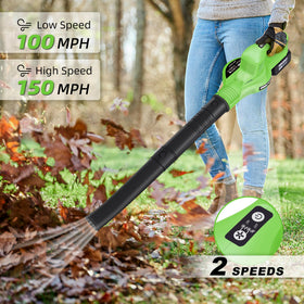 NINOUKO Leaf Blower turbo-150mph powers fast debris removal.