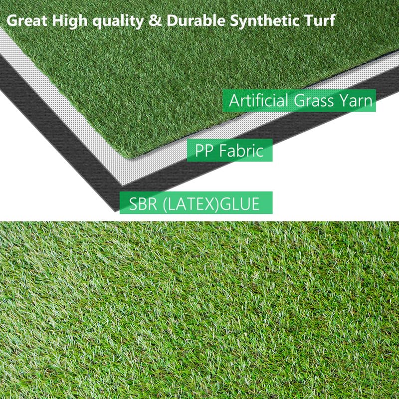 NINXANG artificial grass rug outdoor display on a patio