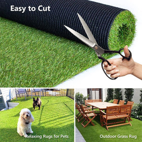 NINXANG artificial grass rug lush green deck setup for stylish outdoors