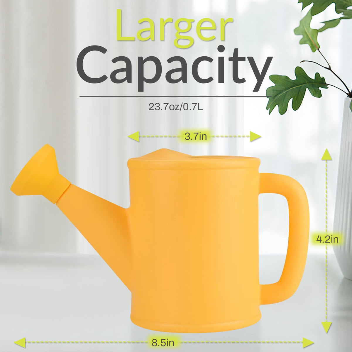 NIOIPXA kids' watering can in yellow with ergonomic handle for comfortable grip.