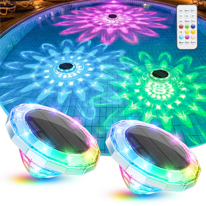 NIORSUN floating solar pool light on water provides ambient glow for night swims.