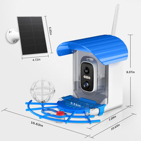 NIORSUN Smart Bird Feeder night vision shows birds after dark.