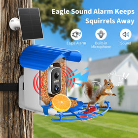 Solar panel powers the NIORSUN bird feeder for extended outdoor use.