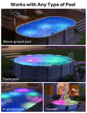 NIORSUN installation on pool edges using adhesive or zip ties.