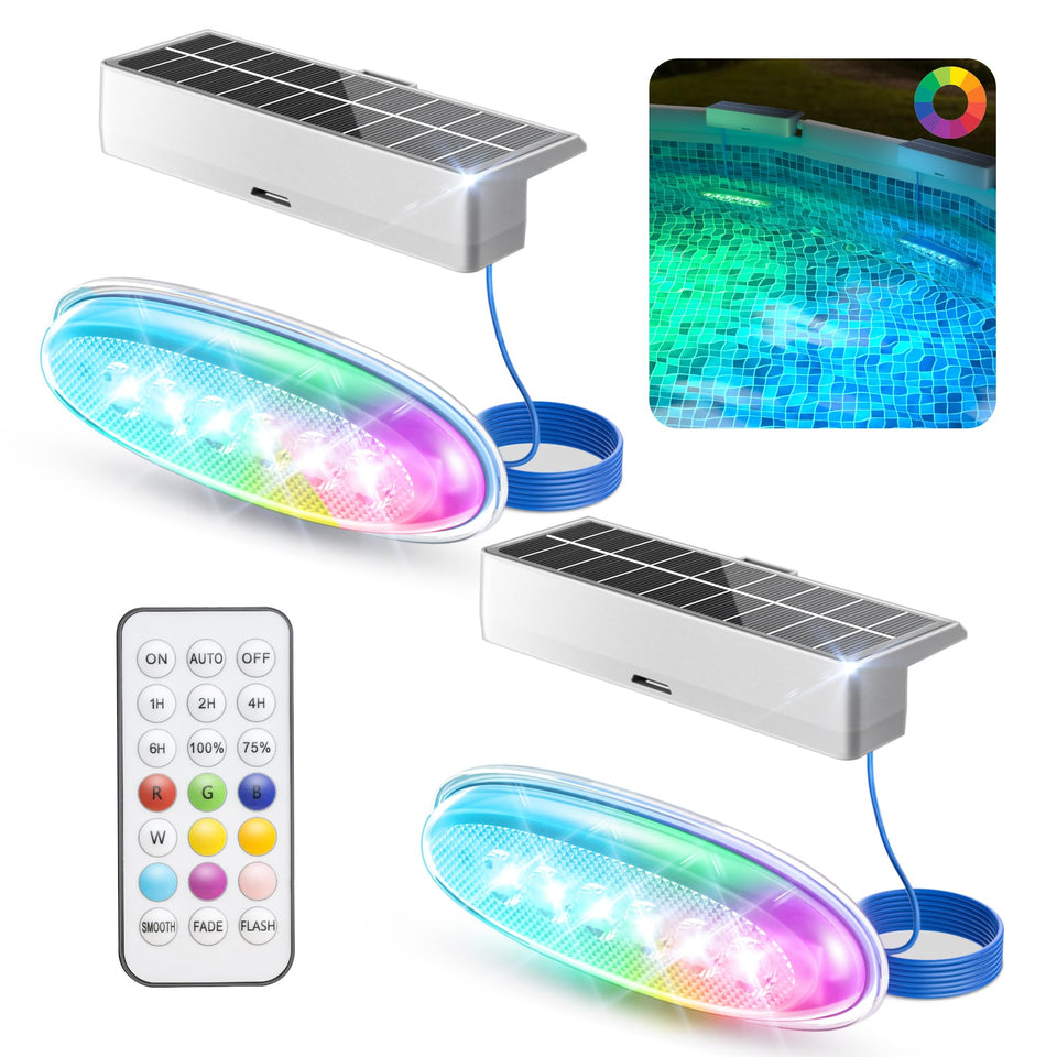 NIORSUN Solar Pool Light overview for wireless, energy-saving pool ambiance.