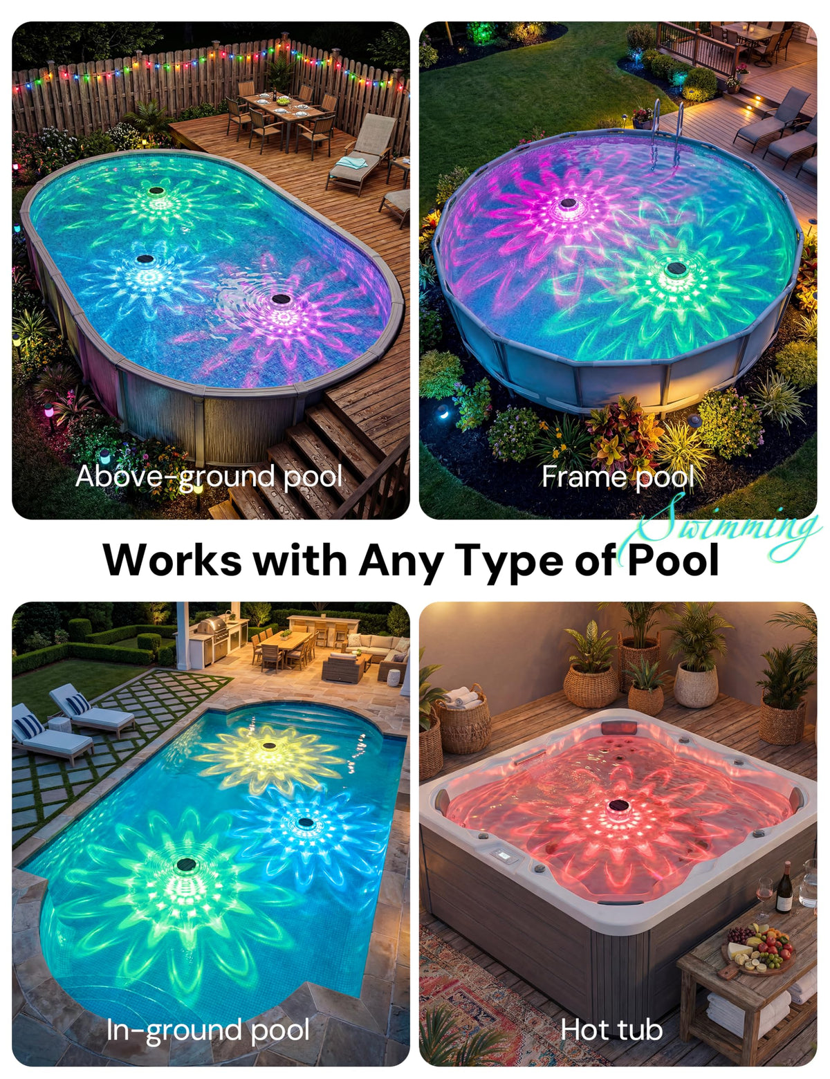 NIORSUN spa and hot tub decor light adds magical ambiance.