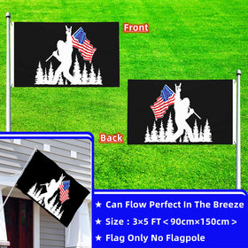 Niprden garden flag bigfoot illustration for yard display