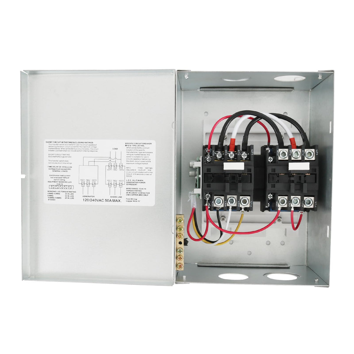 Nirakoka RV Automatic Transfer Switch front view shows compact design for quick setup and safe power switching.