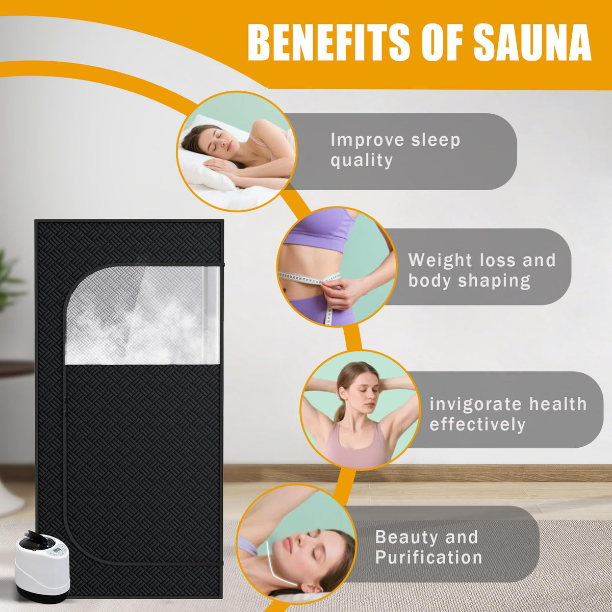 Nirvix Sauna Box foldable chair supports comfortable seated use