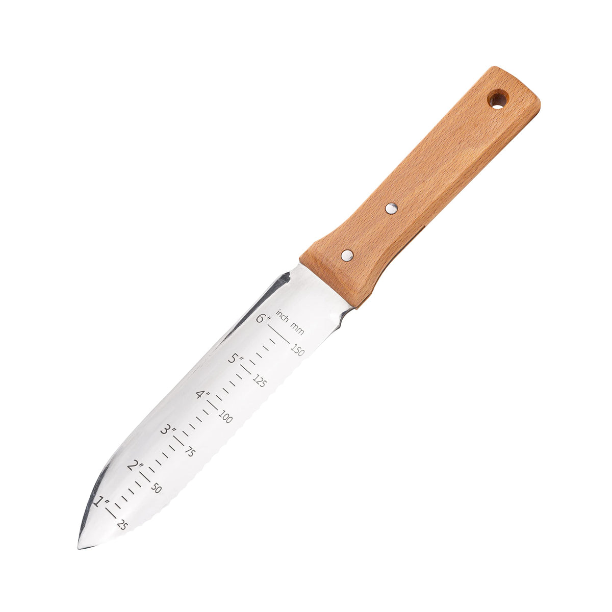 Nisaku NJP6510 wood handle provides comfortable grip during garden work