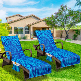 NISDOING blue tie-dye print helps you spot your chair at the pool.