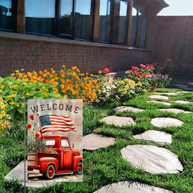 NISEVAN 12x18 garden flag crafted from burlap-like fabric for durable outdoor use