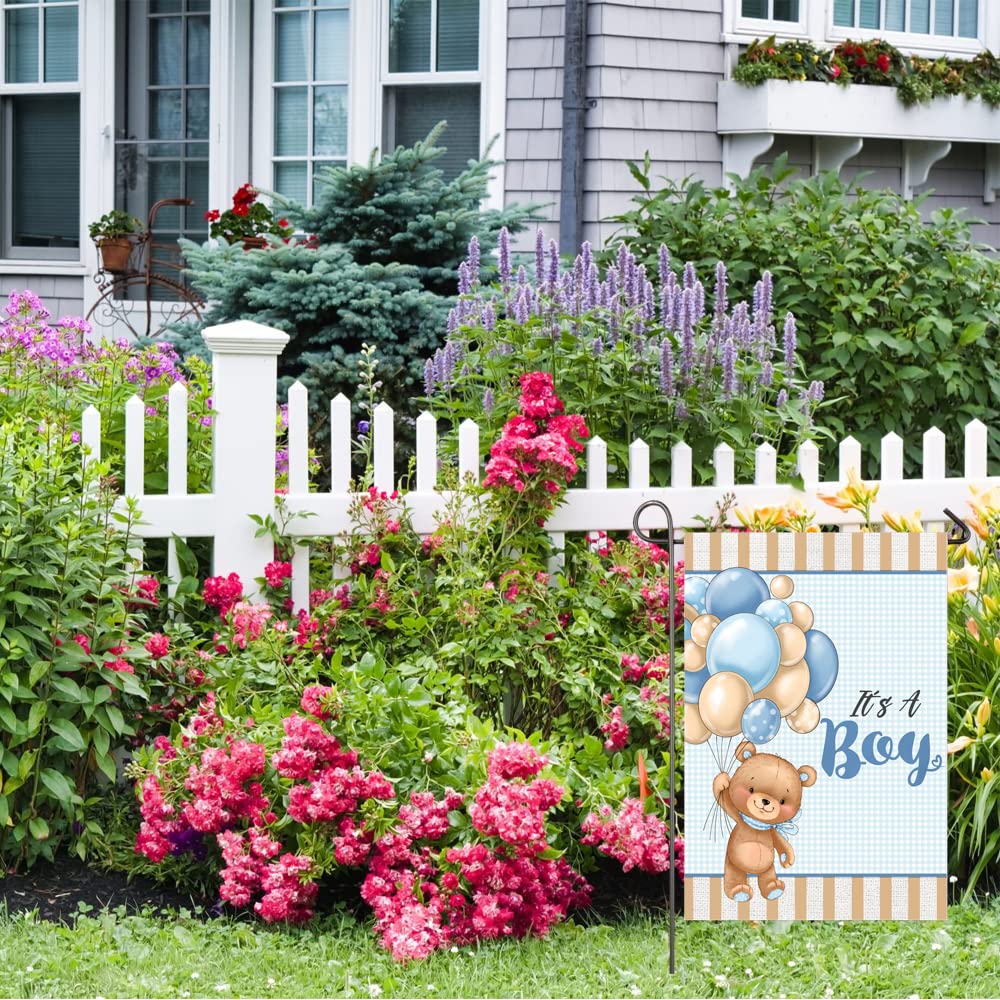 NISEVAN Its A Boy garden flag burlap material designed for outdoor use