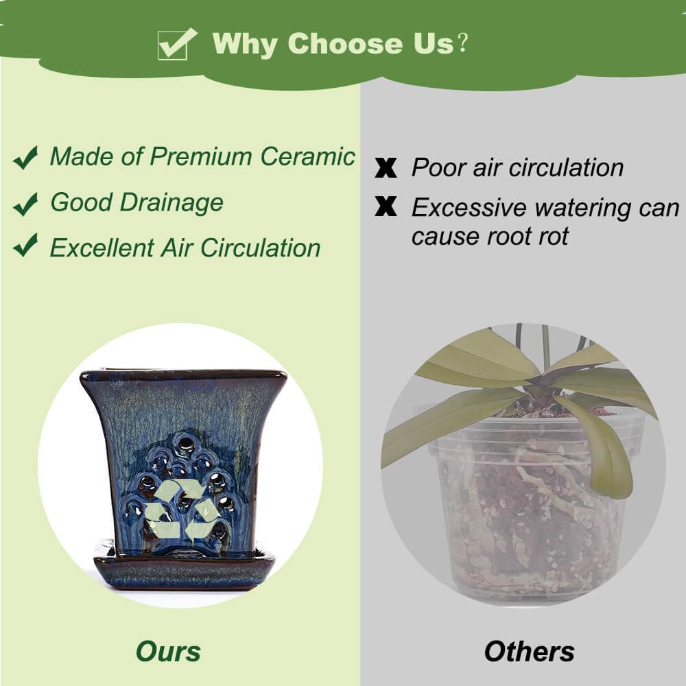 NiSevenLiving durable ceramic pot, crack-resistant and drop-tested for confident delivery.