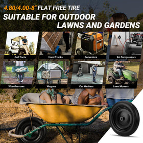 NISHCON solid foam tire with ribbed tread on rough terrain