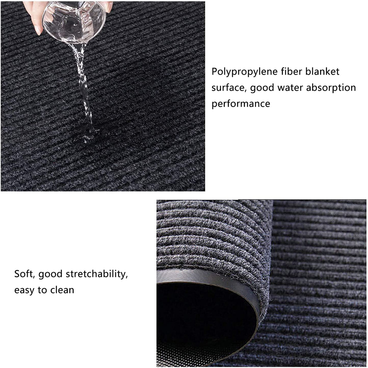 Nisorpa easy-clean door rug, machine washable and scrub-friendly.