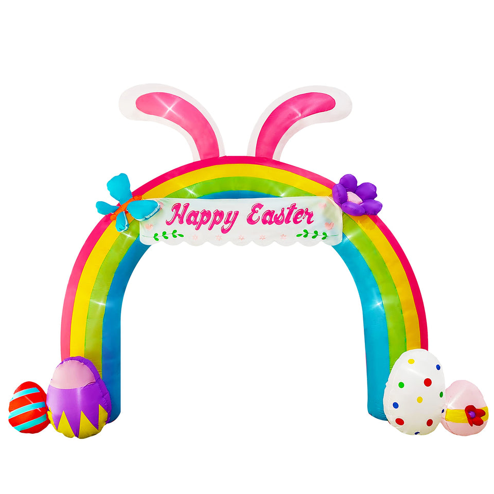 NiSotieb Easter arch with 12ft LED lighting boosts outdoor Easter visibility