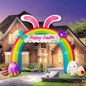 NiSotieb Easter eggs archway decor enhances daytime yard appeal