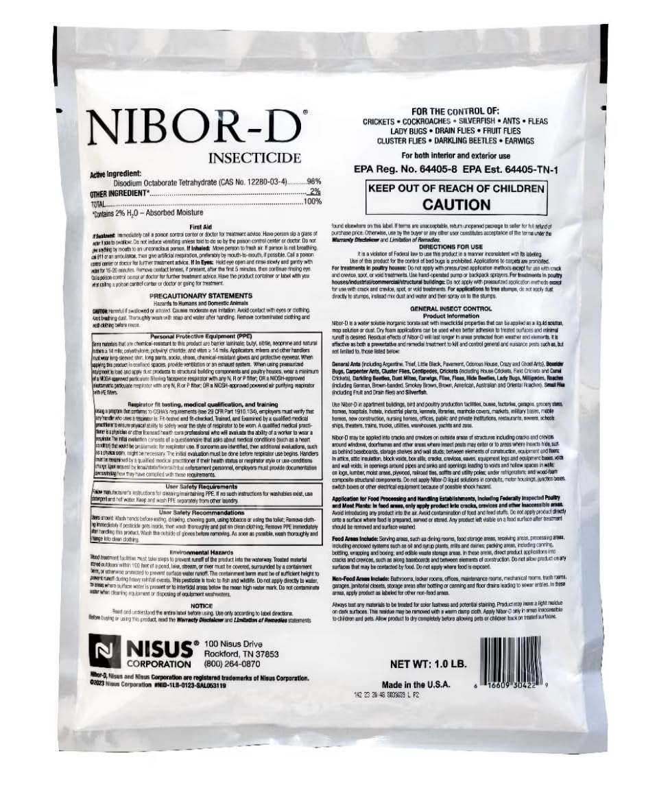 Nibor-D borate dust targets pests in tight spaces