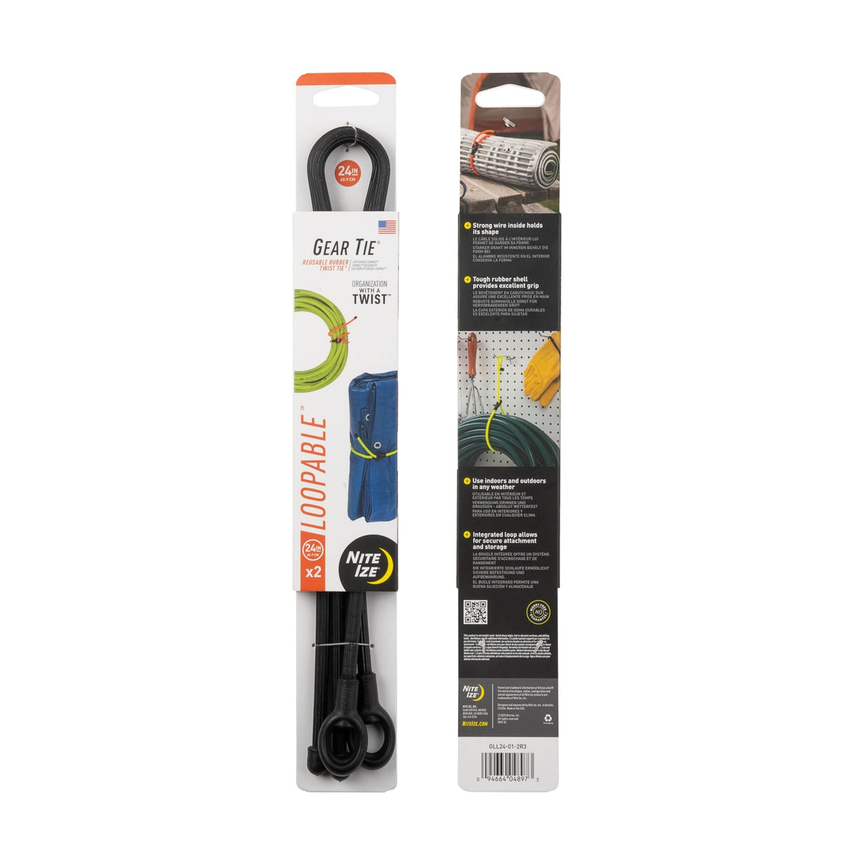 Nite Ize Gear Loopable 24-inch twist ties for durable cord management and easy hanging