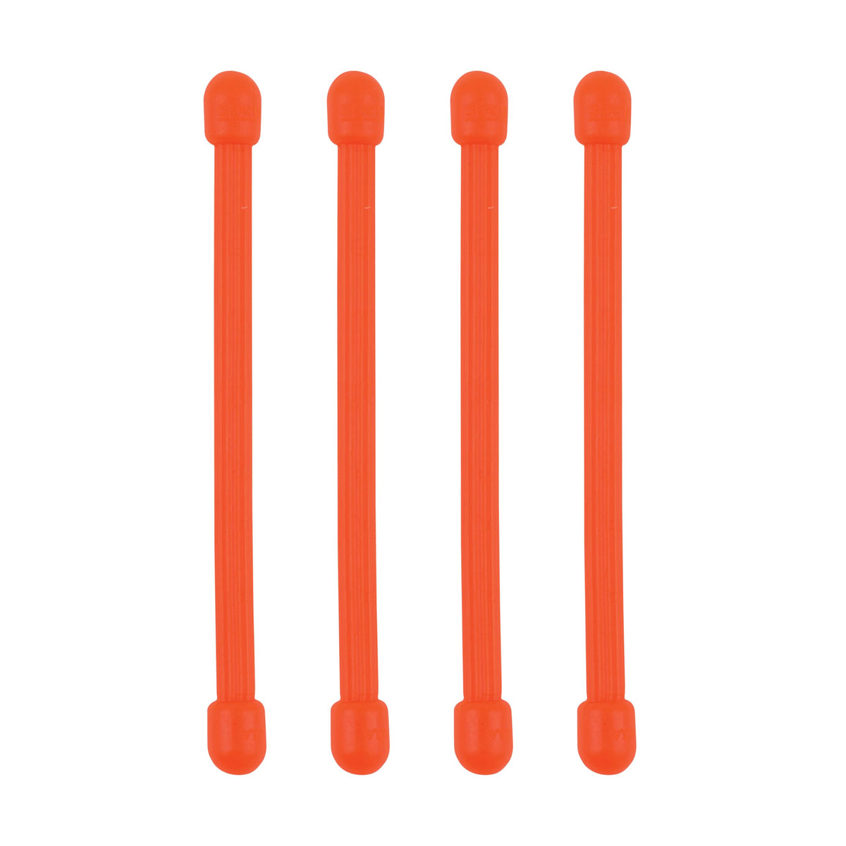 Nite Ize GT3-4PK-31 orange 3in Gear Tie in use for desk cables.