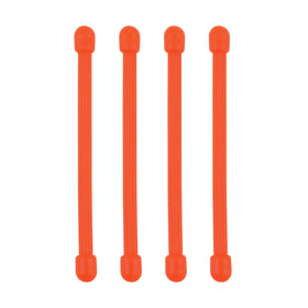 Nite Ize GT3-4PK-31 orange 3in Gear Tie in use for desk cables.