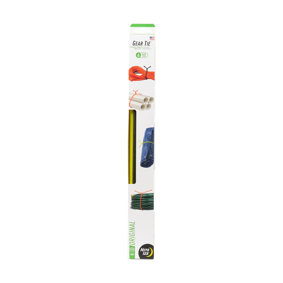 Nite Ize Original Gear Tie in six colors, 6-inch for cable organization and quick identification.