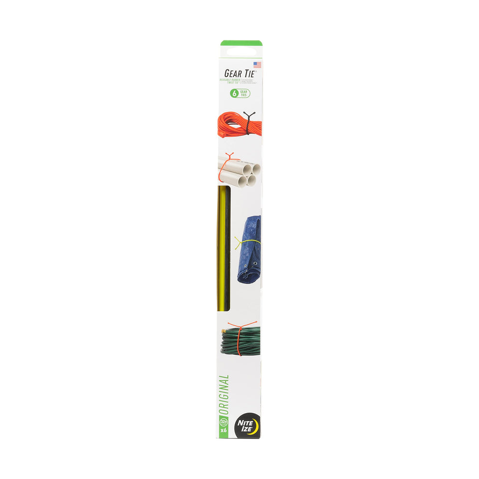 Nite Ize Original Gear Tie in six colors, 6-inch for cable organization and quick identification.