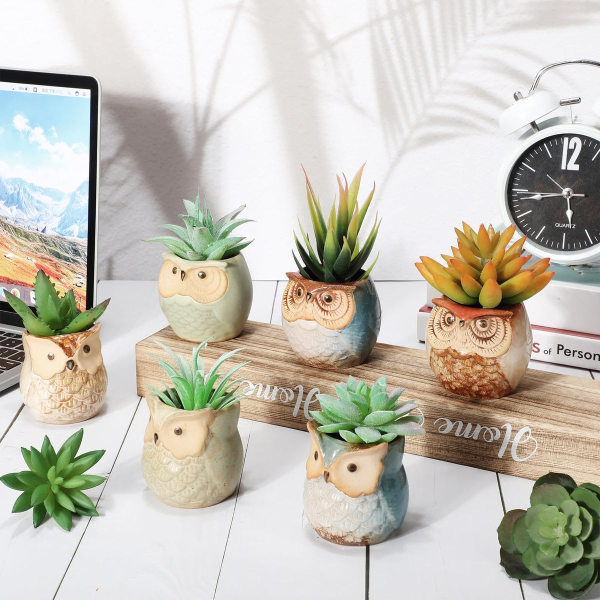 Nitial owl pot features a drainage hole to help prevent overwatering.