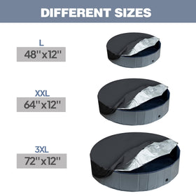 Niubya round pool cover with 360° drawstring locks for secure fit.