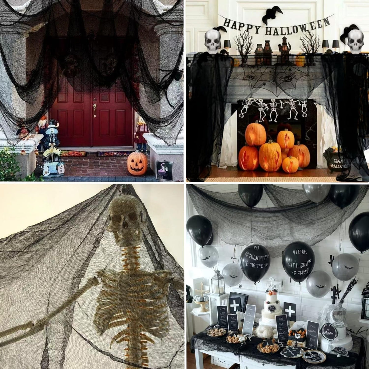 Niurui Halloween creepy cloth 315x79 inch fabric tear-ready for DIY horror details.