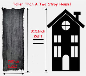 Niurui Halloween creepy cloth 315x79 inch fabric hung on walls boosts haunted mood.