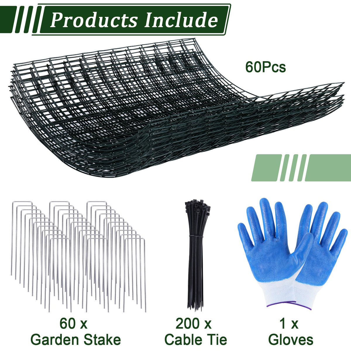 Niuyhe 60pcs metal mesh with zip ties for quick setup