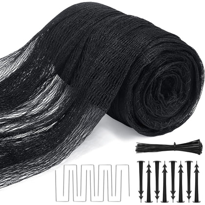 Niuyhe 8x100ft garden netting with 5/8in mesh protects vegetables from birds